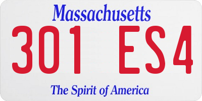 MA license plate 301ES4