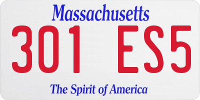 MA license plate 301ES5