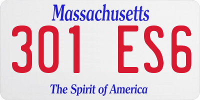 MA license plate 301ES6