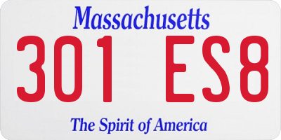 MA license plate 301ES8