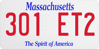 MA license plate 301ET2
