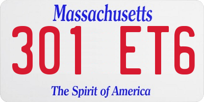 MA license plate 301ET6
