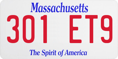 MA license plate 301ET9