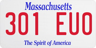 MA license plate 301EU0