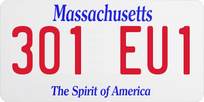 MA license plate 301EU1
