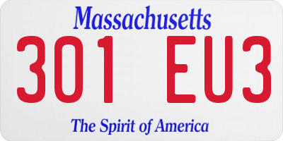 MA license plate 301EU3