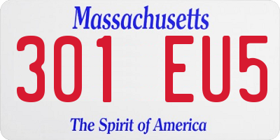 MA license plate 301EU5