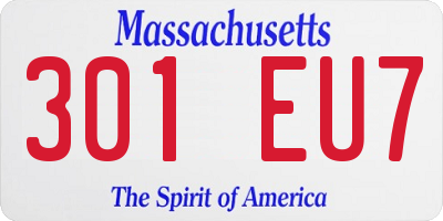 MA license plate 301EU7