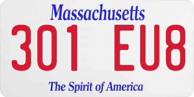 MA license plate 301EU8