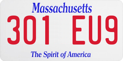 MA license plate 301EU9