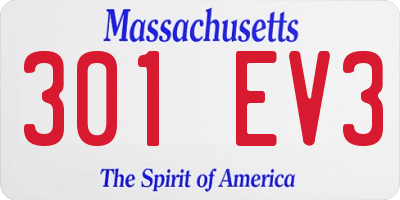 MA license plate 301EV3