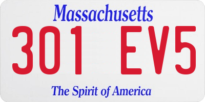 MA license plate 301EV5