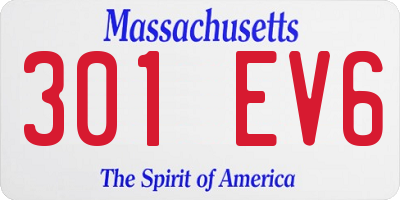 MA license plate 301EV6
