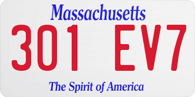 MA license plate 301EV7