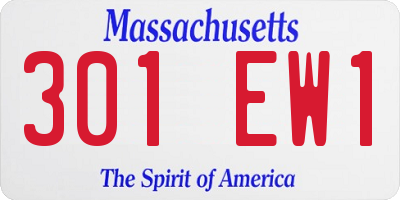 MA license plate 301EW1