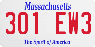 MA license plate 301EW3