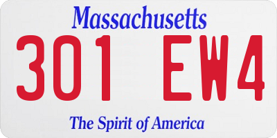 MA license plate 301EW4