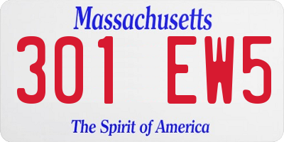 MA license plate 301EW5