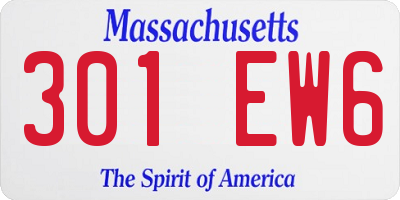 MA license plate 301EW6