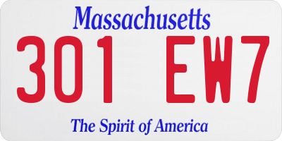 MA license plate 301EW7