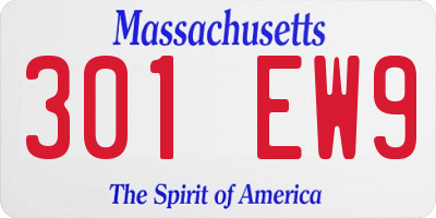 MA license plate 301EW9