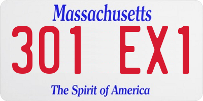 MA license plate 301EX1