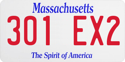 MA license plate 301EX2