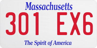 MA license plate 301EX6