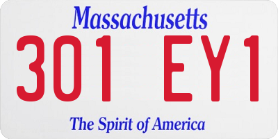 MA license plate 301EY1