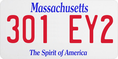 MA license plate 301EY2
