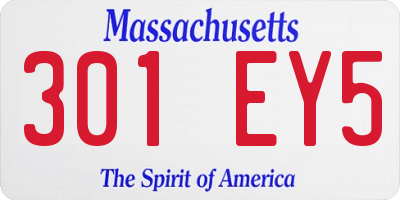 MA license plate 301EY5