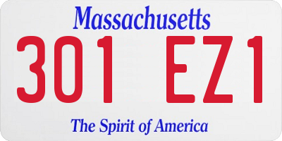 MA license plate 301EZ1