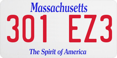 MA license plate 301EZ3