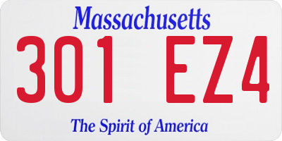 MA license plate 301EZ4
