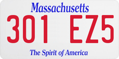 MA license plate 301EZ5