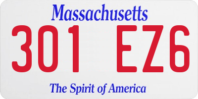 MA license plate 301EZ6