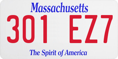 MA license plate 301EZ7