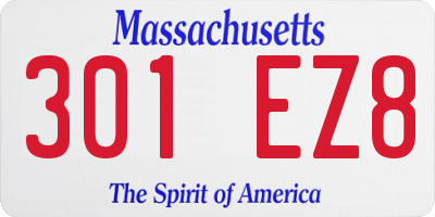 MA license plate 301EZ8