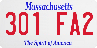 MA license plate 301FA2
