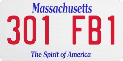MA license plate 301FB1