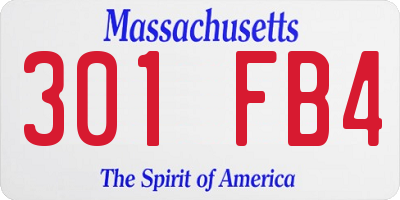 MA license plate 301FB4