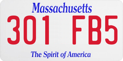 MA license plate 301FB5