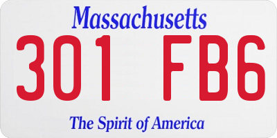 MA license plate 301FB6
