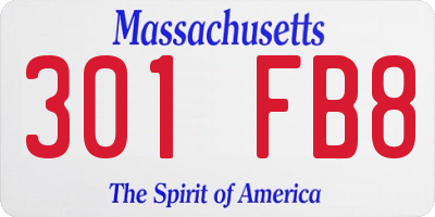 MA license plate 301FB8