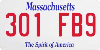 MA license plate 301FB9