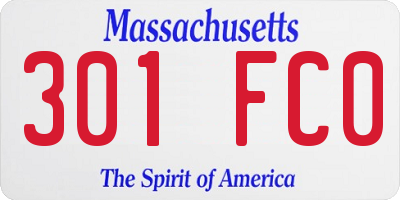 MA license plate 301FC0