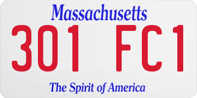 MA license plate 301FC1