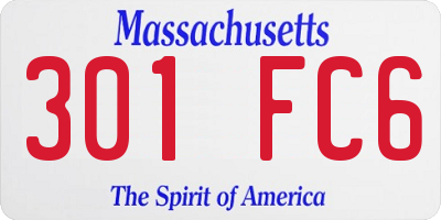 MA license plate 301FC6