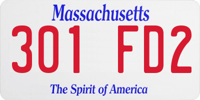 MA license plate 301FD2