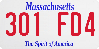 MA license plate 301FD4
